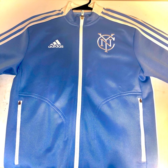 Adidas mens sky blue zip up sweater - Picture 2 of 3